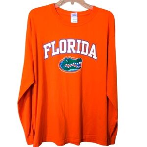 FL Gators Football/UCF bright orange long sleeve T-shirt.  EUC. Sz. L
